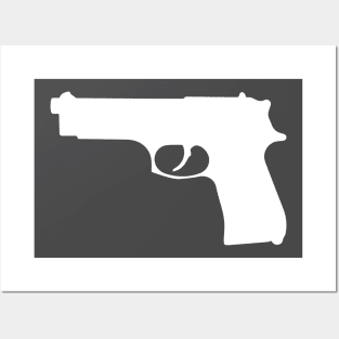 Semi-automatic Handgun Silhouette Posters and Art